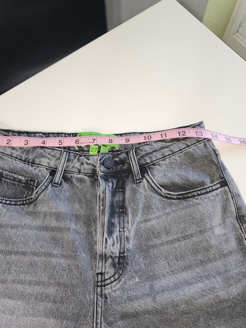 Faded Black Straight-Leg Jeans Distressed Streetwear - Picture 5 of 12